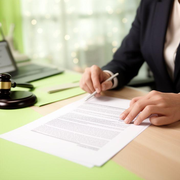 Asesor jurídico revisando un documento contractual en una mesa luminosa de despacho en Tres Cantos