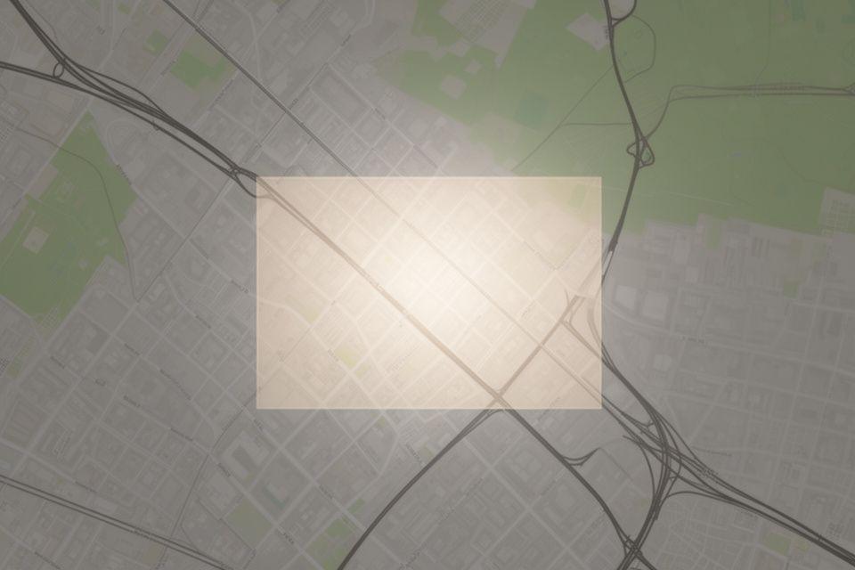 Mapa estático de Tres Cantos con la ubicación del despacho jurídico marcada en una zona urbana tranquila